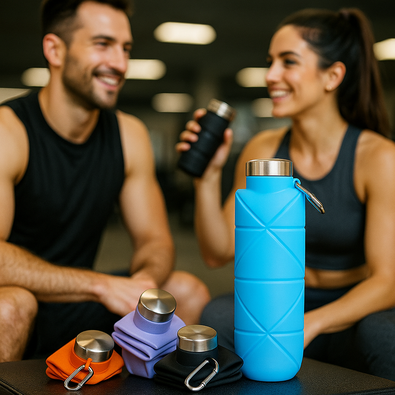 Garrafa Dobrável 700ml Antivazamento | Brinde Exclusivo