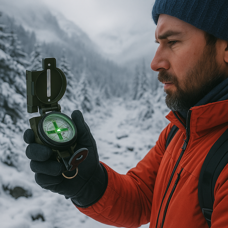 Bússola Tática Lensática Fosforescente para Sobrevivência