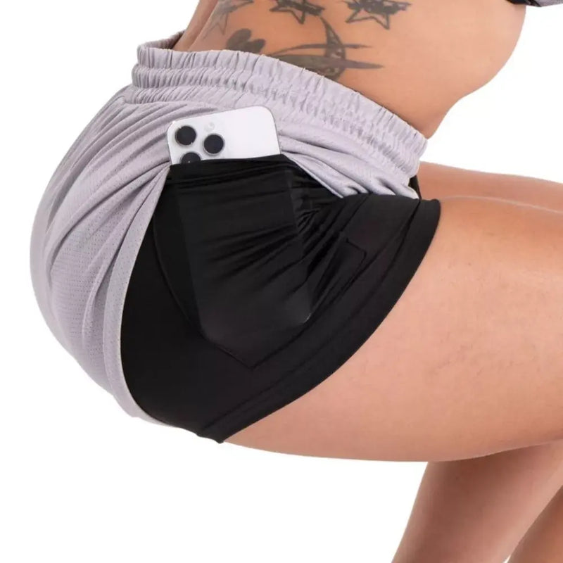 Shorts 2 em 1 Fitness com Bolso – Poucas Peças Disponíveis