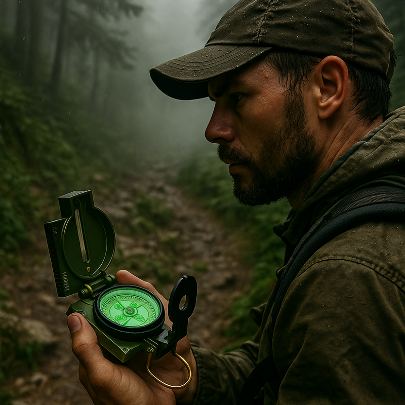 Bússola Tática Lensática Fosforescente para Sobrevivência